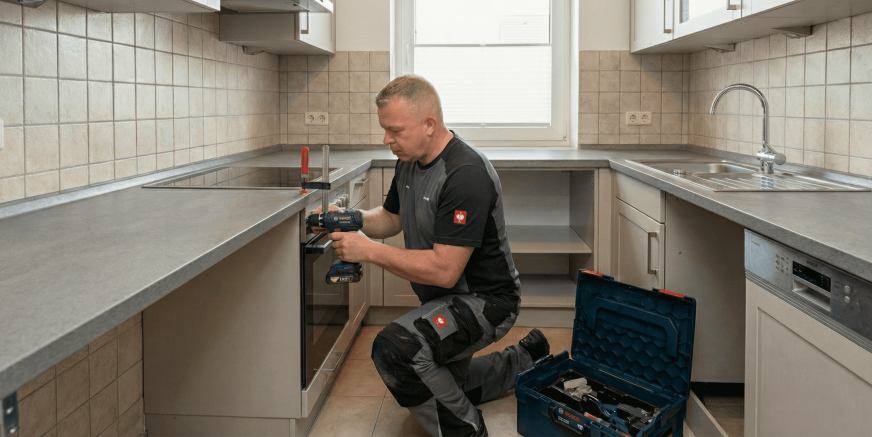 Küchenaufbau in Mannheim – präzise Montage von Unterschränken und Einbaugeräten